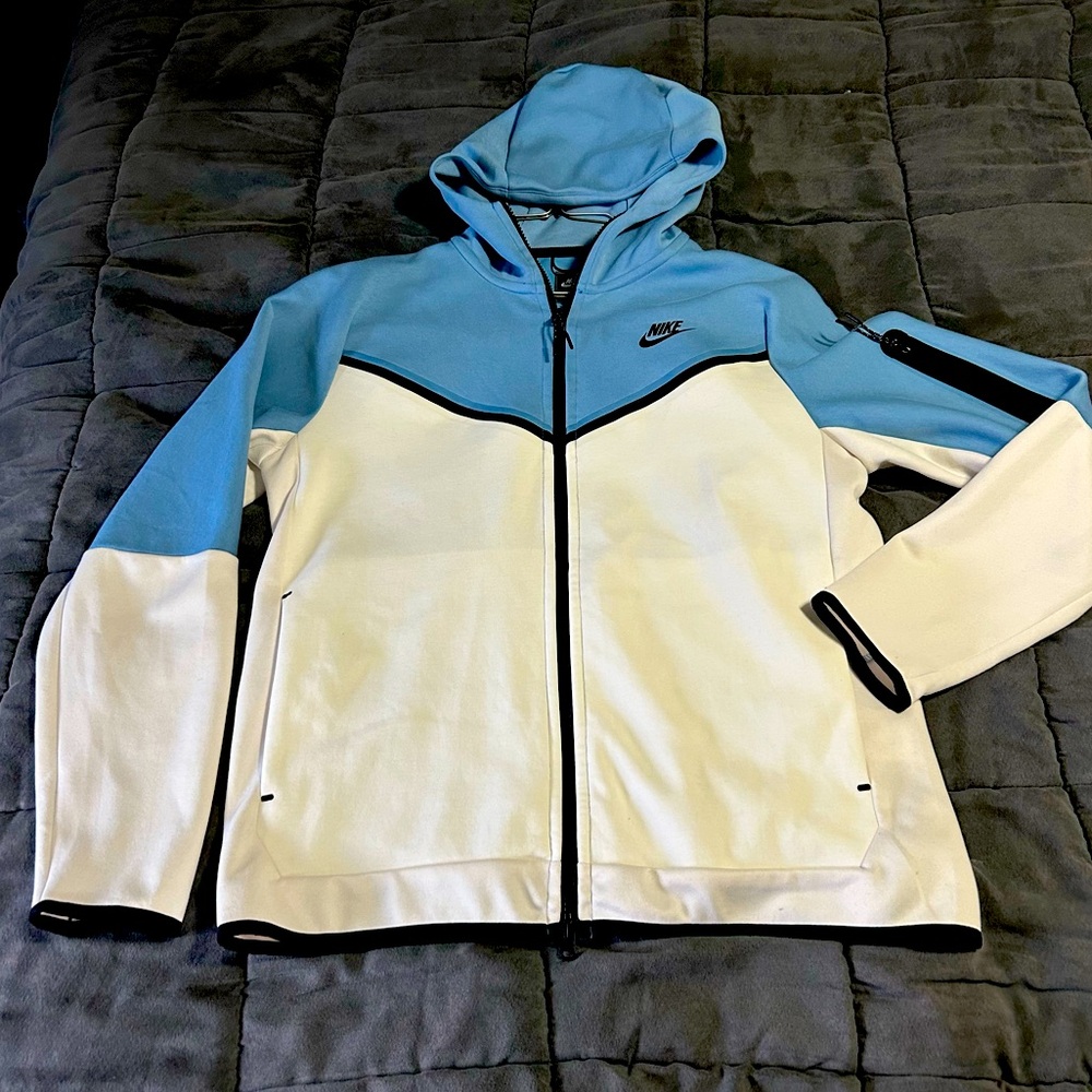 Nike Sportswear Tech Fleece Full-Zip Jacket CU4490-482 Celestine Blue Sz XL